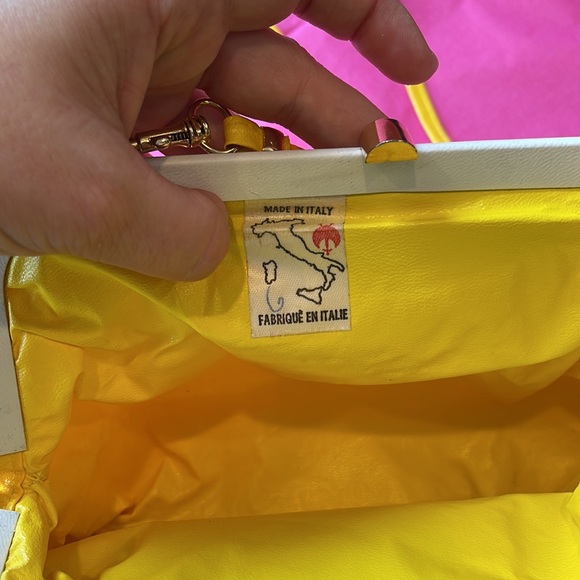 Vintage Yellow Clutch | Made in Italy | Elegant Evening Bag - Picture 7 of 13